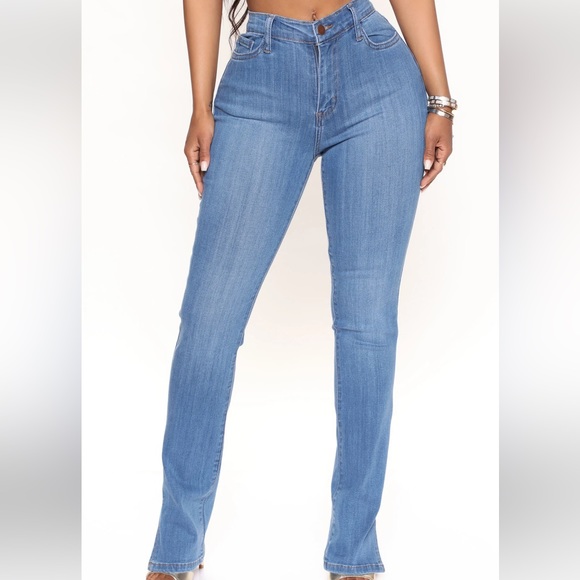 ‼️SALE‼️ FN Seaside Side Slit Skinny Jeans - Medium Blue Wash - Picture 4 of 5